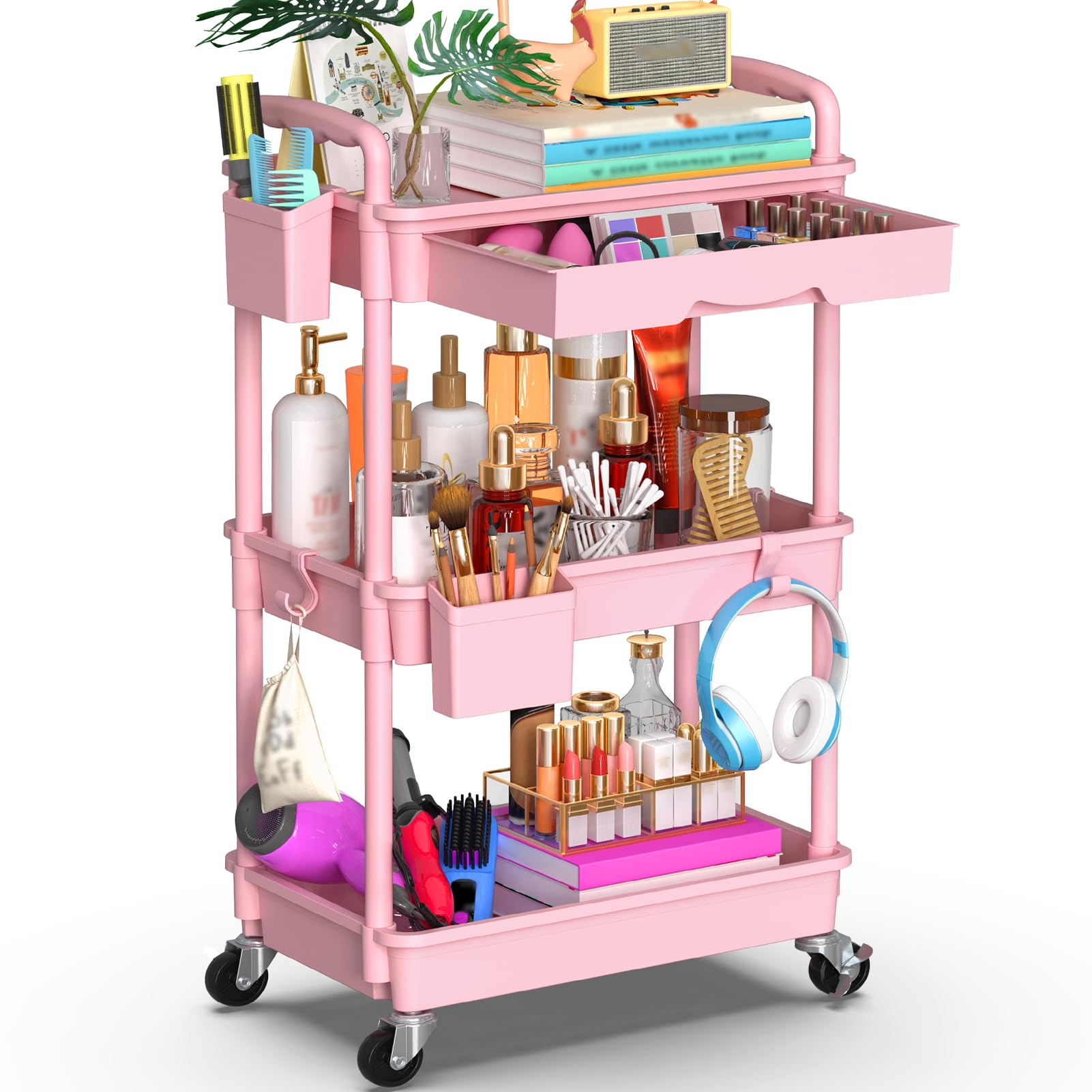 Amazon.co.jp: Goovilla キッチンワゴン ローリング 3段 引き出し付き